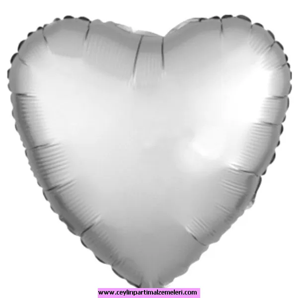 Gümüş Kalp Folyo Balon